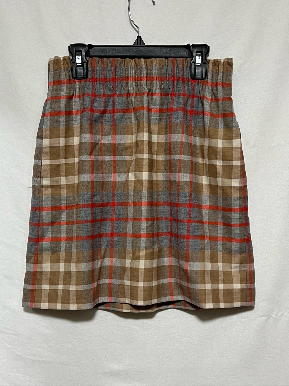 J. Crew Wool Blend Plaid Sidewalk Mini Skirt in Brown and Cream Preppy Casual - Picture 2 of 9